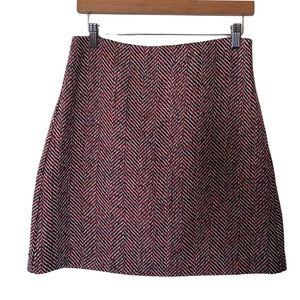 LOFT Red and Black Mini Skirt